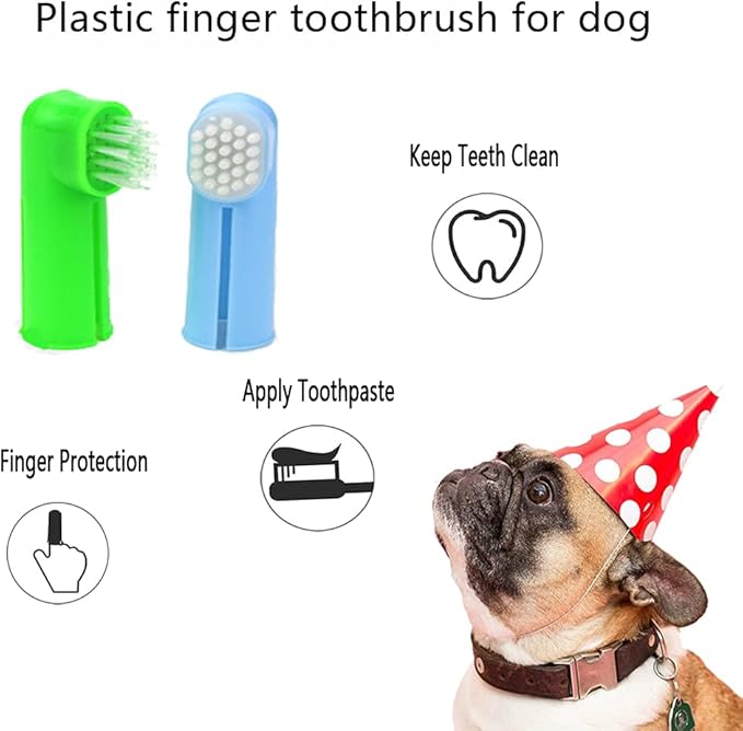 Pet DogToothbrush Kit,Cat Finger Toothbrush,Dog Double Headed Toothbrush for Dental Care,Halitosis and Tartar Removal for Dog and Puppy（11 PCS）