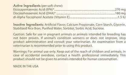 Healthy Breeds Belgian Malinois Omega HP Fatty Acid Skin and Coat Support Soft Chews 60 Count