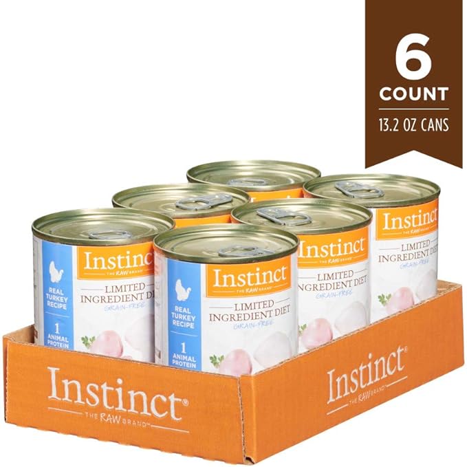 Instinct Limited Ingredient Diet Grain Free Real Turkey Recipe Natural Wet Canned Dog Food, 13.2 oz. Cans (Count of 6) Pack of 1