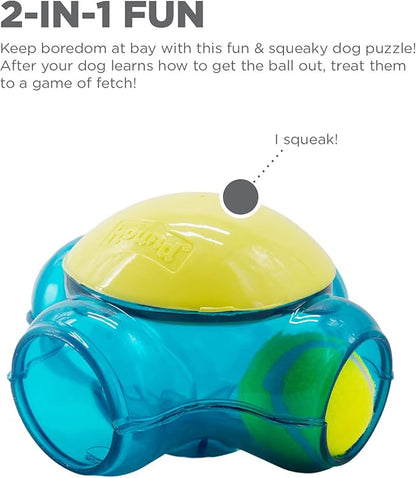 Outward Hound Tennis Maze Craze Interactive Squeaky Dog Toy, Green