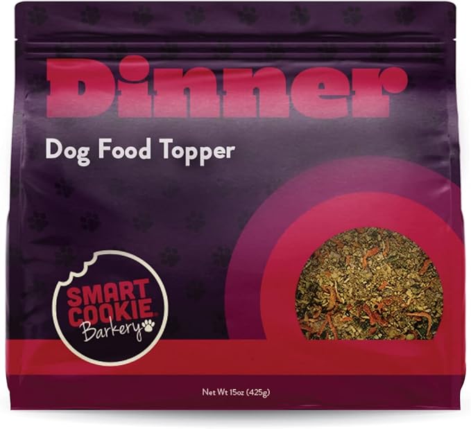 Natural Dog Food Topper - Dinner - Dog Meal Mixer for All Ages - Food Topper for Picky Eaters and for Boosting Nutrition - Non GMO, Made in The USA - 15 oz Bag (30 Day Supply)