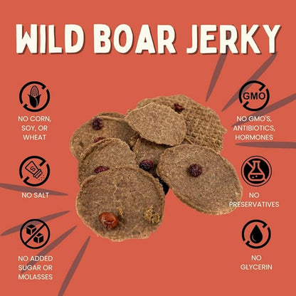 WINNIE LOU Jerky Organic Jerky Dog Treats Made in The USA – Human Grade Dog Treats – Dog Jerky Treats – All Natural Dog Treats – Healthy Dog Treats (Wild Boar)