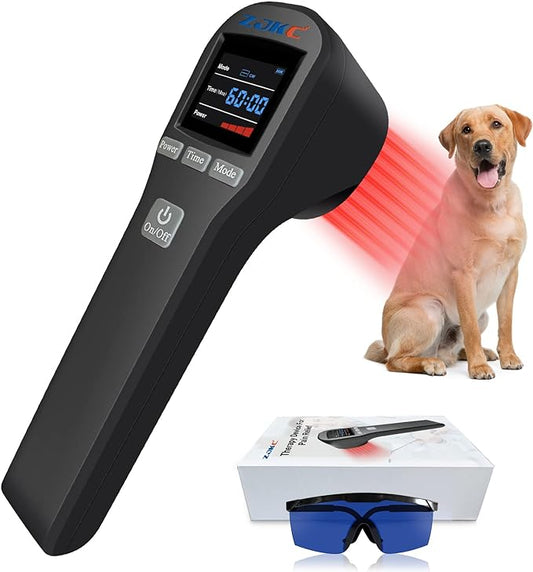 Cold Laser Therapy Device for Muscle & Joint, 4x808nm+16x650nm, Pain Relief, Accelerate Healing, Home Light Therapy for Dogs, Cats, Horses and Animals(Black)