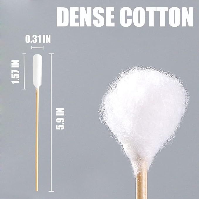 6 Inch Long Cotton Swabs for Dogs ，Cat，Small Pet Ears Cleaning, Pet Cotton Ear Buds Swabs,Ear Cleaning Swabs with Bamboo Handle,Apply for Daily Ear Cleaning Removes Wax, Dirt (100pcs)
