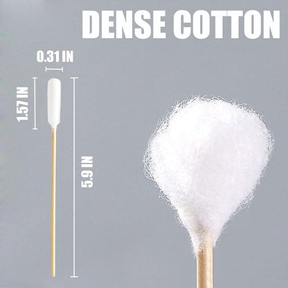 6 Inch Long Cotton Swabs for Dogs ，Cat，Small Pet Ears Cleaning, Pet Cotton Ear Buds Swabs,Ear Cleaning Swabs with Bamboo Handle,Apply for Daily Ear Cleaning Removes Wax, Dirt (100pcs)