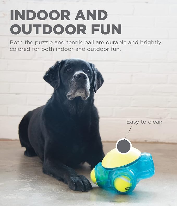 Outward Hound Tennis Maze Craze Interactive Squeaky Dog Toy, Green