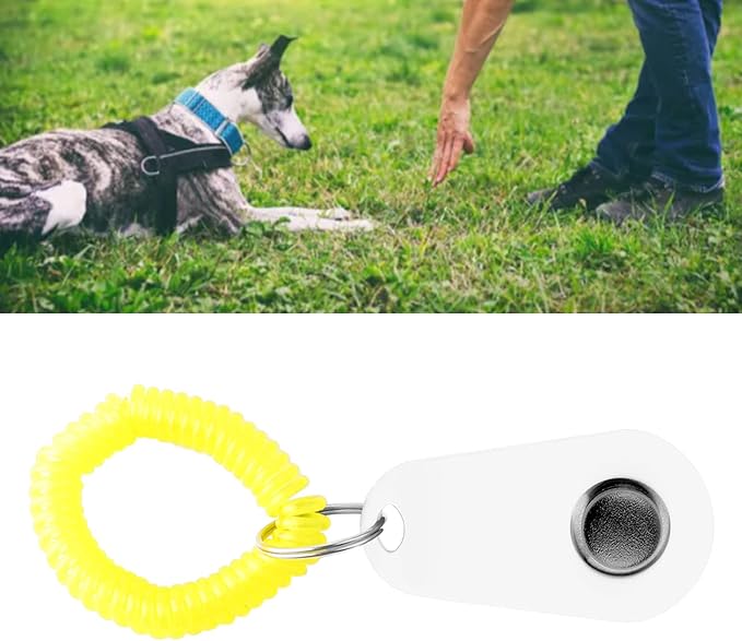 Zerodis Pet Dog Training Clicker with Wrist Bands Strap Assorted Color Dog Positive Behavior Rein Forcer for Pets All Ages Puppy and Adult Dogs Built in Poop Bag Dispenser Easily Carrying