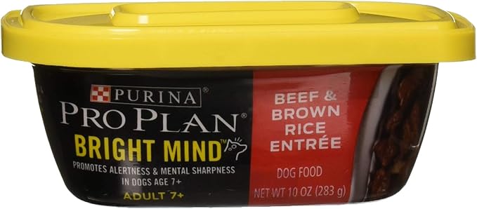 381179 8/10 oz Pro Plan Bright Mind Adult 7+ Beef & Brown Rice Entreé - 10 oz