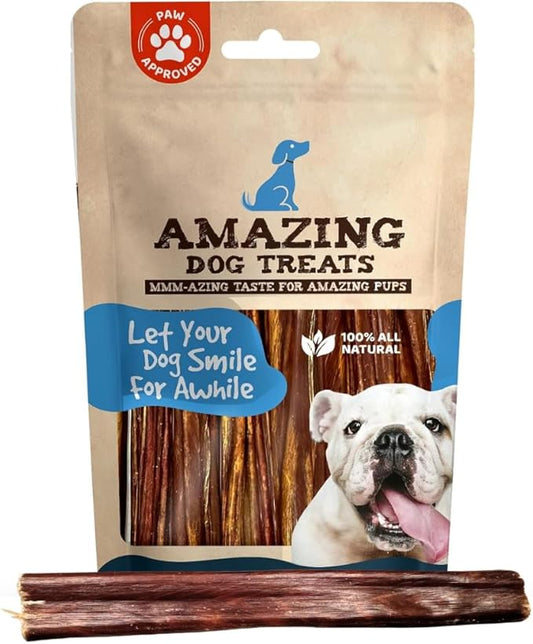 Amazing Dog Treats Gullet Sticks for Dogs- (6 Inch - 40 Count) - Beef Gullet Jerky Chews for Dogs - Esophagus Beef Gullet - Beef Gullet Sticks