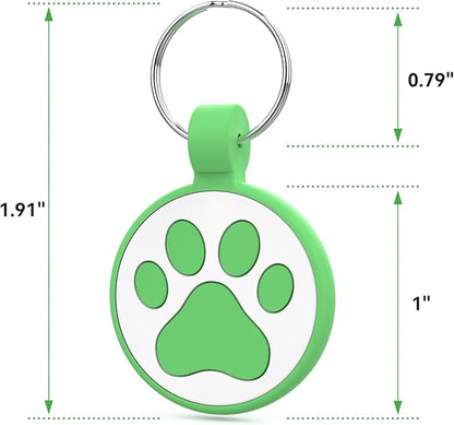 QR Code Cat Tag, Modifiable Pet Online Profile Page, Multiple Emergency Contact, Silent Silicone Cat Tag, Lightweight, No Jinging, Collar Accessories, QR Cat ID Tag (Small Breeds - 1", Green)