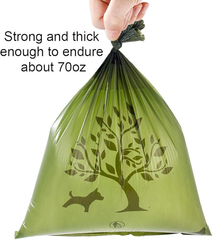 360 Pack(24 Roll) Dog Poop Bag,Earth-Friendly Partially Biodegradable Poop Bags,15% Thicker and Tougher Leak-Proof Dog Waste Bags.(Green)