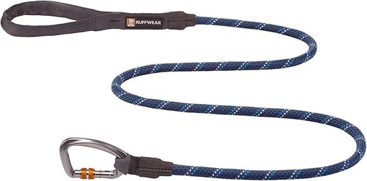 Ruffwear, Knot-a-Leash Dog Leash, Reflective Rope Lead with Carabiner, Blue Moon, Large