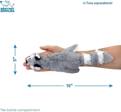 Best Pet Supplies Stuffing Free Squeaky Dog Toys for Small Dogs, Medium Dogs, and Large Dogs, Durable, Best Dog Chew Toy for Teething Puppy, Indoor Play - Raccoon, Small