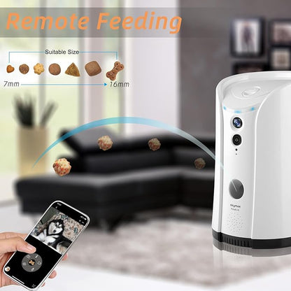 SKYMEE Dog Camera Treat Dispenser, 5GWiFi Remote Pet Camera with Two-Way Audio and Night Vision