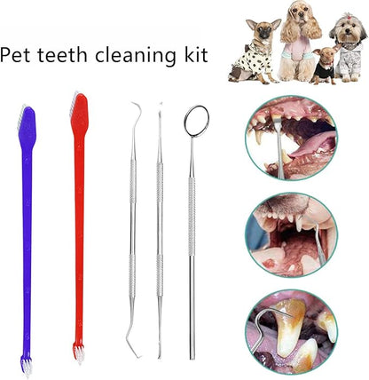 Pet DogToothbrush Kit,Cat Finger Toothbrush,Dog Double Headed Toothbrush for Dental Care,Halitosis and Tartar Removal for Dog and Puppy（11 PCS）