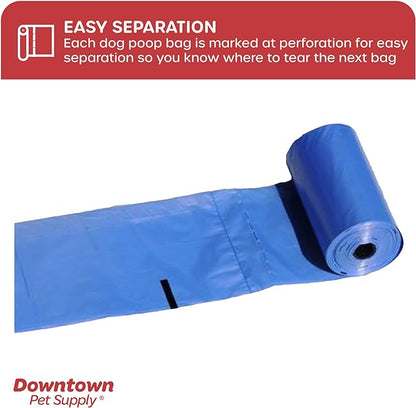 Downtown Pet Supply 960 Count Dog Poop Bags Refills with Leash Clip and Bone Bag Dispenser, Rainbow of Colors - Dog Waste Bags Unscented and Leak-Proof with Dog Poop Bag Dispenser - 12.5 x 8.5"