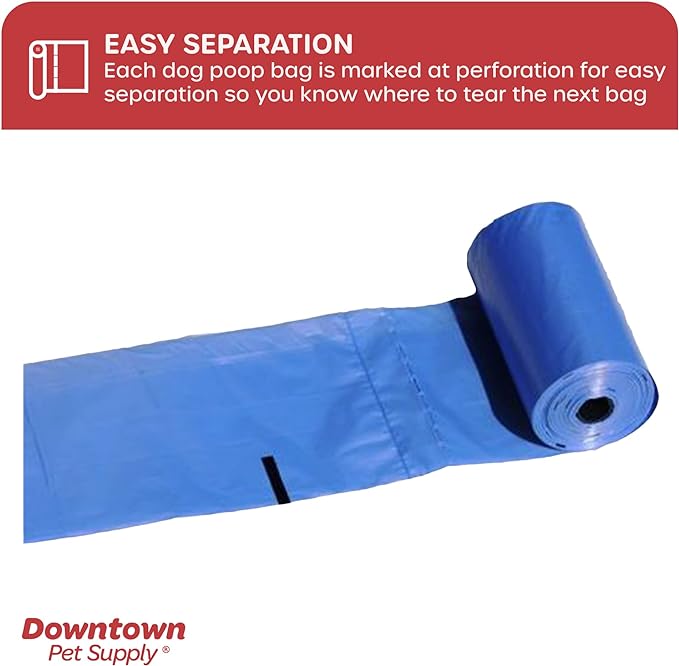 Downtown Pet Supply 500 Count Dog Poop Bags Refills with Leash Clip and Bone Bag Dispenser, Rainbow of Colors - Dog Waste Bags Unscented and Leak-Proof with Dog Poop Bag Dispenser - 12.5 x 8.5"