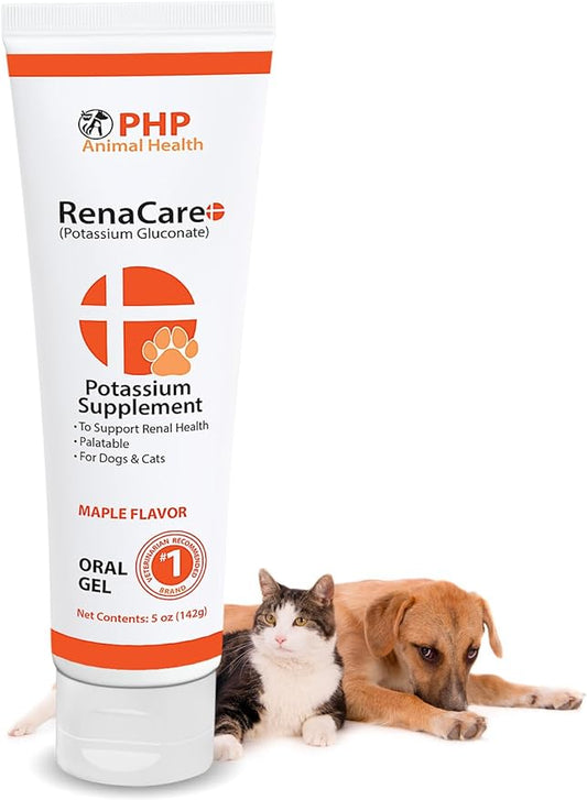 RenaCare K is for Renal K (Potassium Gluconate) Potassium Supplement Gel for Dogs and Cats, (5 oz) with Maple Flavor (Made in U.S.A)