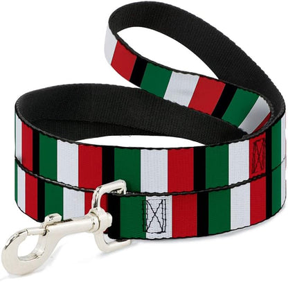 Buckle-Down Dog Leash Italy Flags 6 Feet Long 0.5 Inch Wide