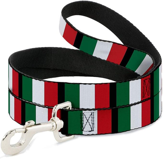 Buckle-Down Dog Leash Italy Flags 6 Feet Long 0.5 Inch Wide