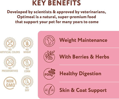OPtimeal Grain-Free Dog Food - Proudly Ukrainian - Non-Grain Dog Food Dry Recipe, Dry Dog Food to Support Healthy Weight Maintenance - Toy Breeds (8.8 lbs, Lamb & Veggies)