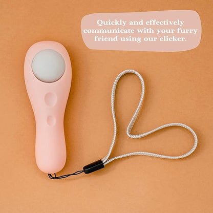 Premium Quality Cat & Dog Training Clicker with a Wrist Strap. Lightweight Unique Design, Effective Pet Training Tool for Cats or Puppies (Pink)