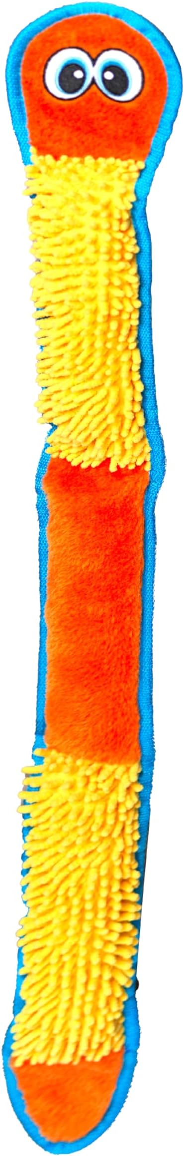 Outward Hound Durablez Tough Plush Squeaky Dog Toy, Nubby Snake, Orange, XL