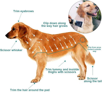 Dog Clippers for Grooming 16pcs Dog Grooming Kit for Small Large Profesional Cordless Dogs Grooming Clippers Supplies Dog Hair Clippers Low Noise
