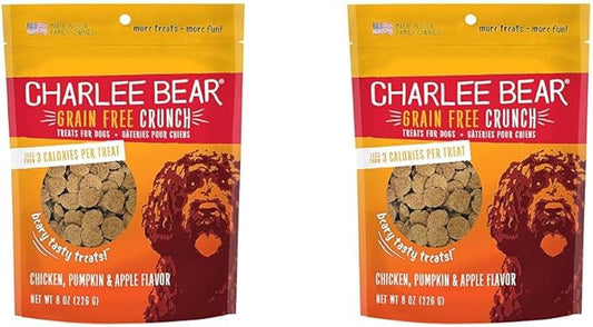 Charlee Bear Grain-Free Bear Crunch Chicken, Pumpkin & Apple Flavor - Net Wt 8 oz. (Pack of 2)