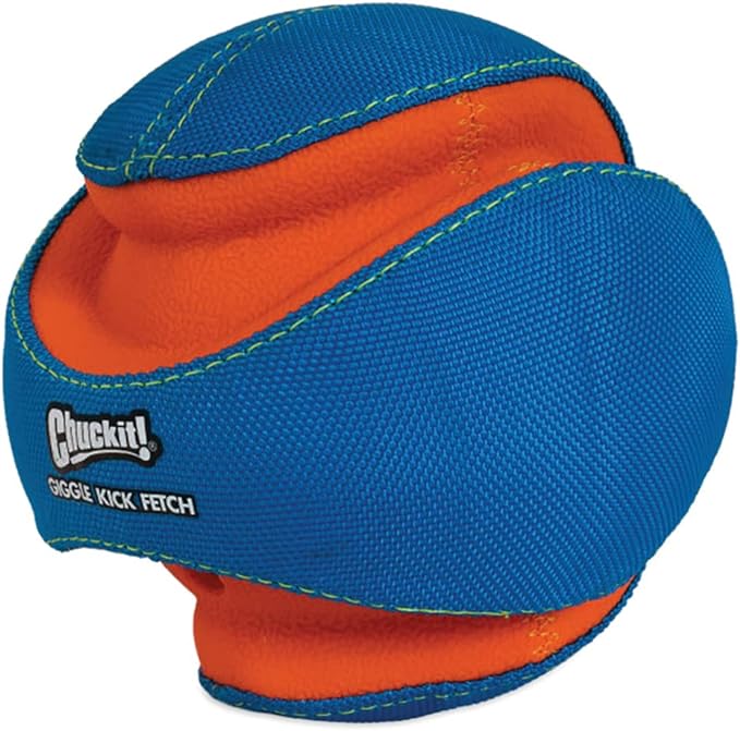 ChuckIt! Kick Fetch Dog Toy Ball With Giggle Sounds, Small