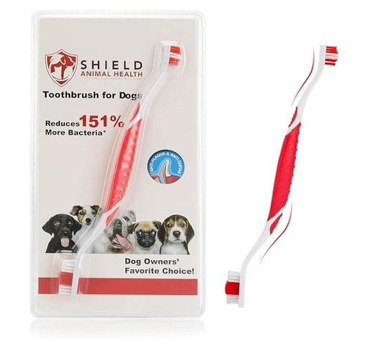 Antimicrobial Toothbrush for Dogs – Professional Dental Care at Home – Fight Plaque and Tartar - Improve Oral Health – Anti-Slip Handle and Ergonomic Design – Individually Packed - Quality Guaranteed