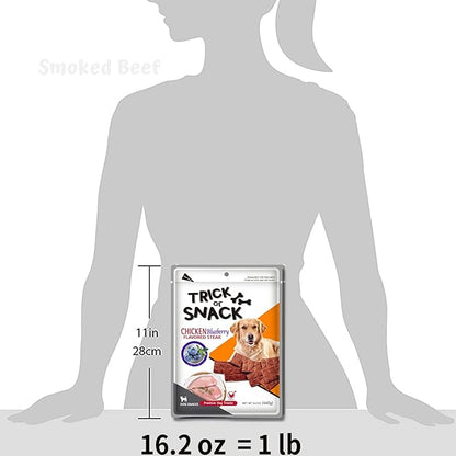 Premium 1lb Dog Jerky Treats | Dog Training | Dog Walking | Natural Grillers | Healthy Smoked Beef Chicken Salmon Chews Snacks Chicken Blueberry Steak