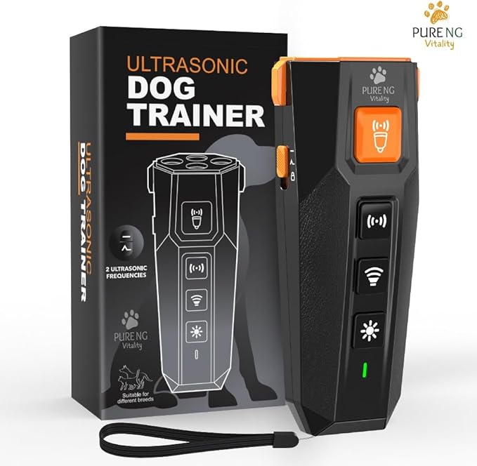 PNG Dog Bark Deterrent Device - 82 ft. Range | Anti Barking Device for Dogs | Dog Training & Behavior Aids | Ultrasonic Bark Stopper with LED Flashlight | Dog Whistle to Stop Barking Neighbors Dog