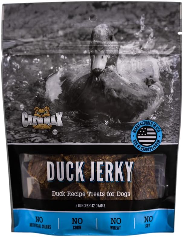 Duck Jerky Dog Treats for Dogs | Rawhide-Free, Made in USA | Healthy, Long-Lasting & Great Tasting Treat | No Artificial Colors, Satisfies Dog's Urge to Chew, 5 oz