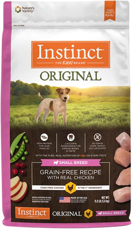 Instinct Small Breed Dry Dog Food, Original Real Chicken Recipe Natural Grain Free Dry Dog Food, 11 lb. Bag