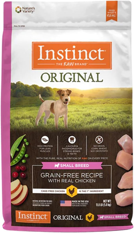 Instinct Small Breed Dry Dog Food, Original Real Chicken Recipe Natural Grain Free Dry Dog Food, 11 lb. Bag