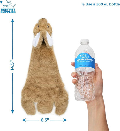 Best Pet Supplies Stuffing Free Squeaky Dog Toys for Small Dogs, Medium Dogs, and Large Dogs, Durable, Best Dog Chew Toy for Teething Puppy, Indoor Play, Holds Plastic Bottle - Hare, Medium