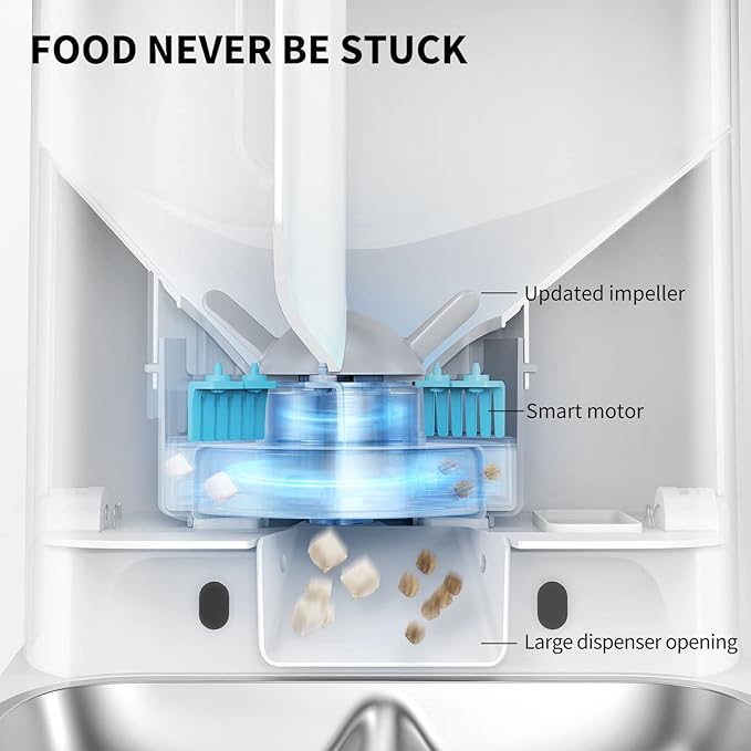 PETKIT Automatic Cat Feeder, 5L Automatic Cat Food Dispenser with Two Food Hoppers, Large Capacity Pet Dry Food Dispenser for Cat Dog, Automatic Dog Feeder with Wi-Fi, Detection Sensor/Portion Control