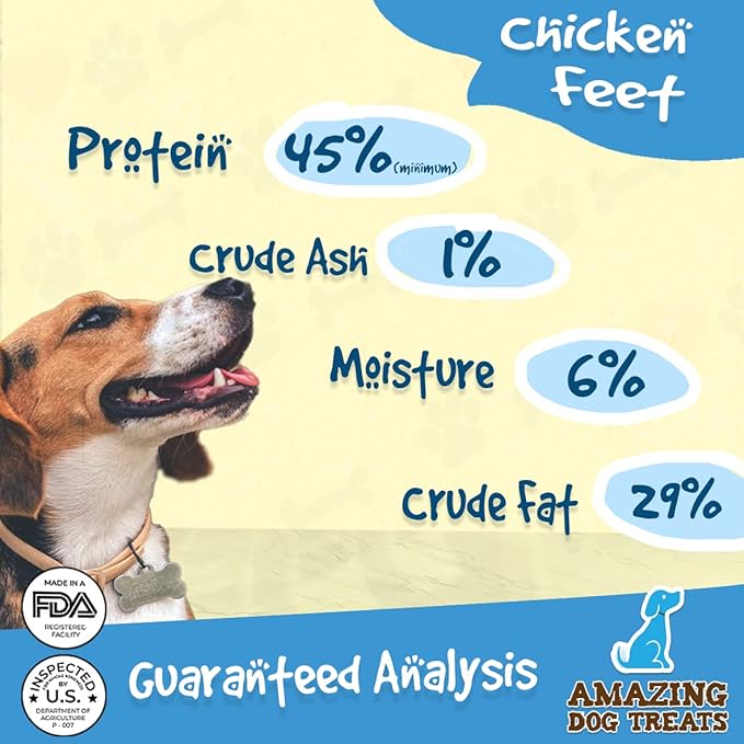 Amazing Dog Treats - Chicken Feet Dog Treats (100 Count - Bulk) - All Natural Chicken Feet for Dogs American Grade Chicken Feet Dog Chew Bones