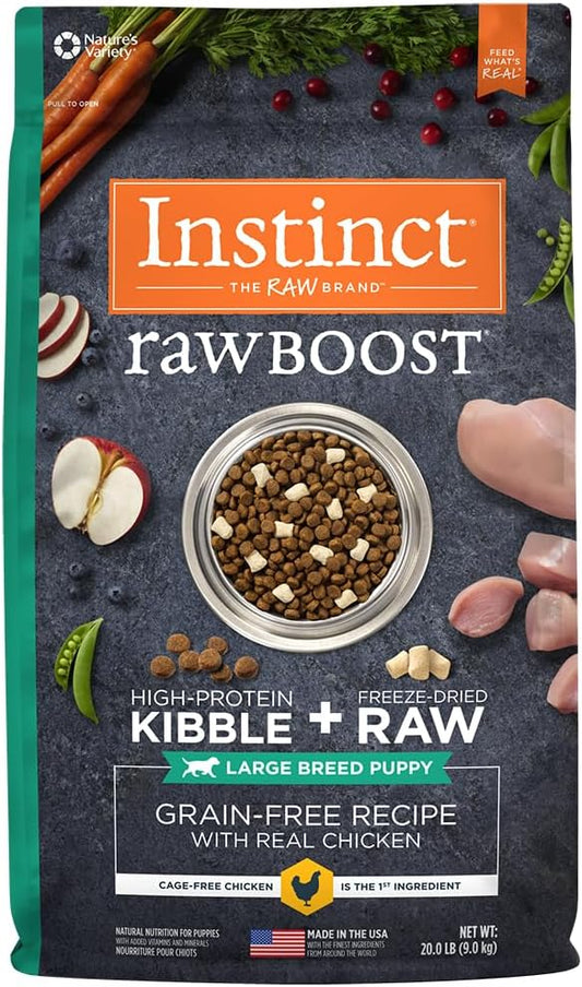 Instinct Raw Boost Large Breed Puppy Grain Free Recipe with Real Chicken Natural Dry Dog Food, 20 lb. Bag