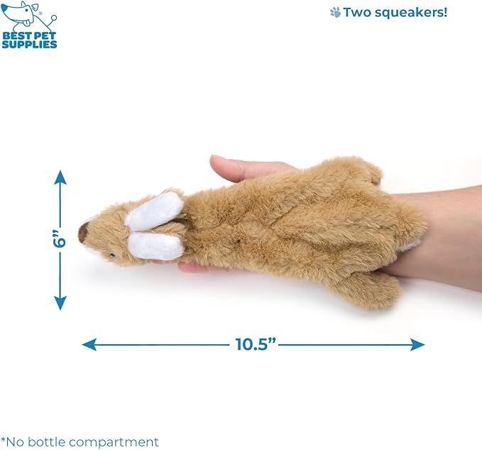 Best Pet Supplies Stuffing Free Squeaky Dog Toys for Small Dogs, Medium Dogs, and Large Dogs, Durable, Best Dog Chew Toy for Teething Puppy, Indoor Play - Hare, Small