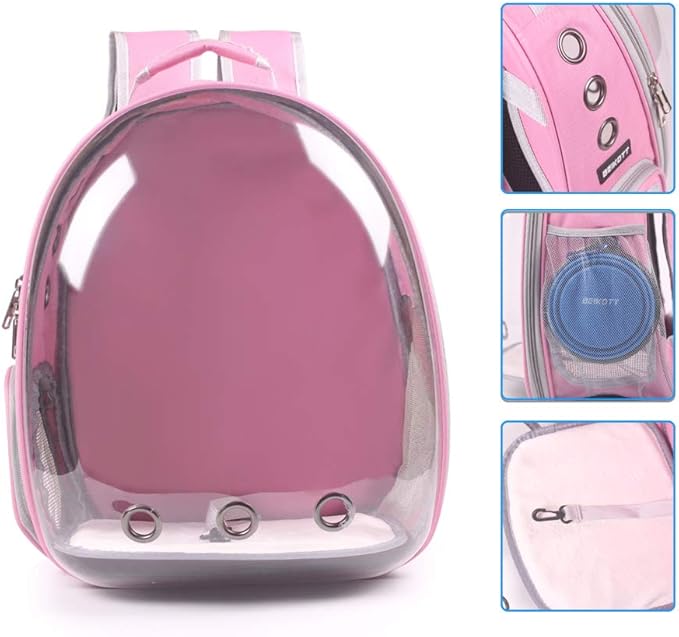 Cat Backpack Carriers Bag, Dog Backpack, Pet Bubble Backpack for Small Cats Puppies Dogs Bunny, Airline-Approved Ventilate Transparent Capsule Backpack for Travel, Hiking and Outdoor Use