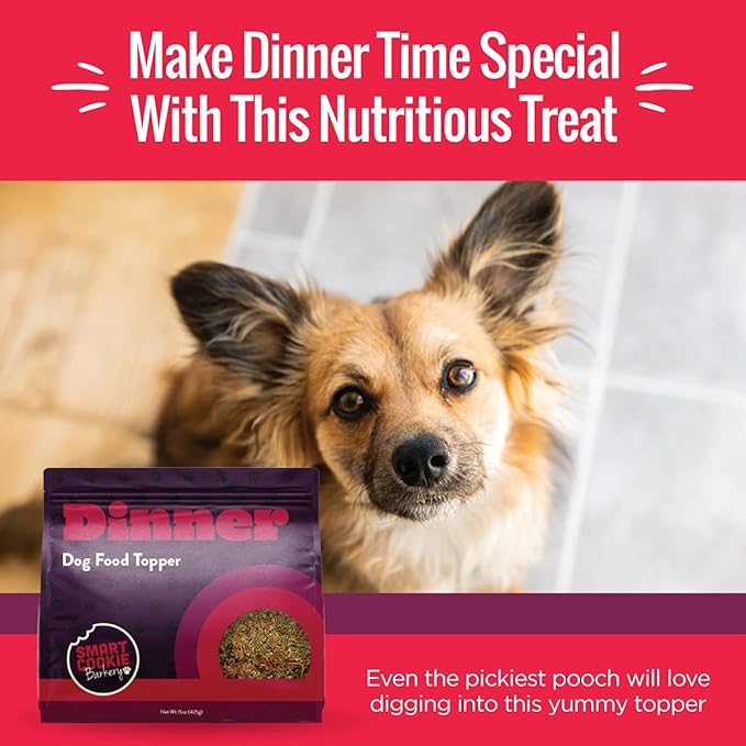Natural Dog Food Topper - Dinner - Dog Meal Mixer for All Ages - Food Topper for Picky Eaters and for Boosting Nutrition - Non GMO, Made in The USA - 15 oz Bag (30 Day Supply)