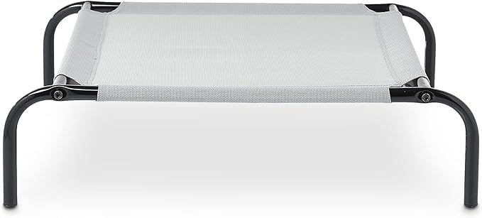 Amazon Basics Cooling Elevated Dog Bed with Metal Frame, Large, 51 x 31 x 8 Inch, Grey