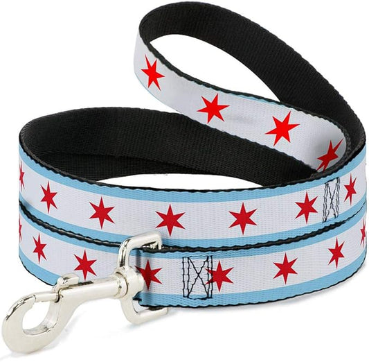 Buckle-Down Dog Leash Chicago Flag 6 Feet Long 1.5 Inch Wide