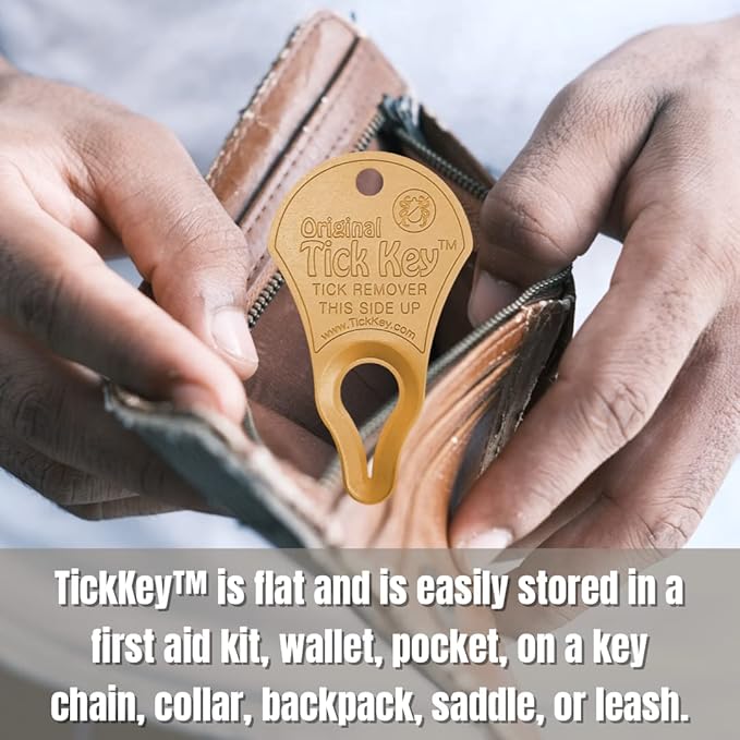 The Original Tick Key -Tick Detaching Device - Portable, Safe and Highly Effective High Visibility Tick Detaching Tool (Pink) with Stops the Sting - Extra Strength Bug and Mosquito Bit Relief