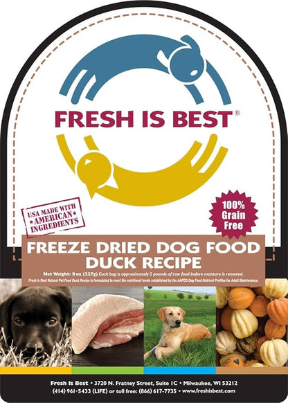 Fresh Is Best - Freeze Dried Raw Dog Food - Duck, 16 Ounces