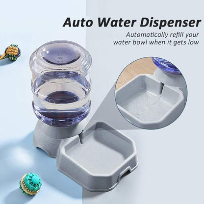 Pet Feeder and Water Food Dispenser Automatic for Dogs Cats, 100% BPA-Free, Gravity Refill, Easily Clean, Self Feeding for Small Large Pets Puppy Kitten Rabbit Bunny