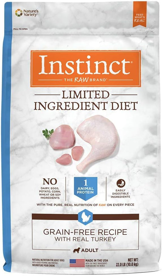 Instinct Limited Ingredient Diet Grain Free Recipe with Real Turkey Natural Dry Dog Food by Nature's Variety, 22 lb. Bag