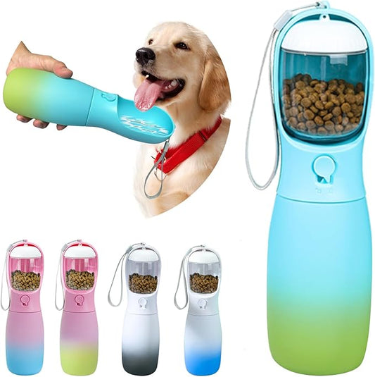 Travel Dog Water Bottles, Portable Dog Essentials for Outdoor, Trendy Dog Accessories for Small Medium Large Dogs, Food Grade Dog Water Bowl Dispenser, Gifts for Dog (19Oz, Blue&Green)